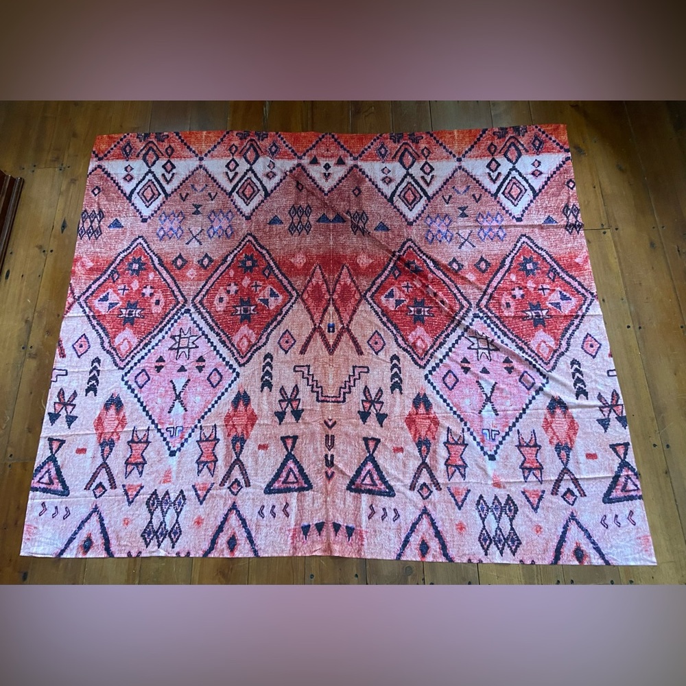 Tapestry Wallhanging‎ or Bed Cover, Geometric Pattern 78 x 66”
